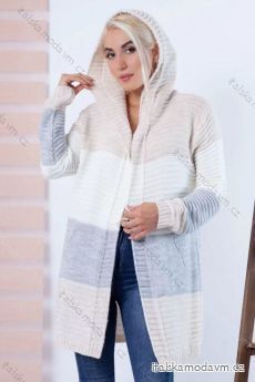 Cardigan pletený dlouhý rukáv dámský (S/M/L ONE SIZE) ITALSKÁ MÓDA IMD23560