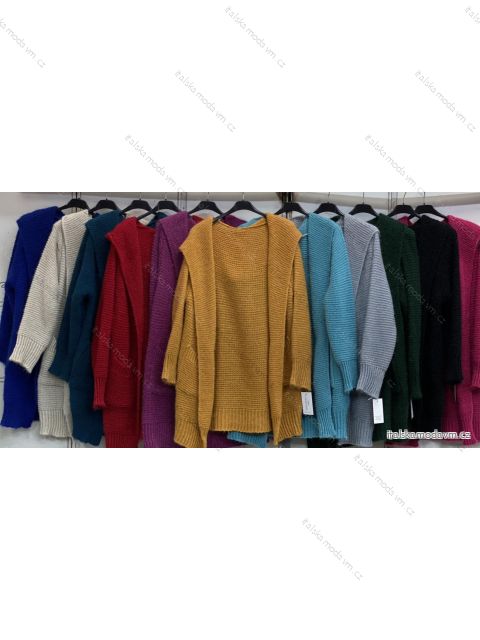 Cardigan teplý dlouhý rukáv dámský (M/L ONE SIZE) ITALSKÁ MÓDA IMC23367