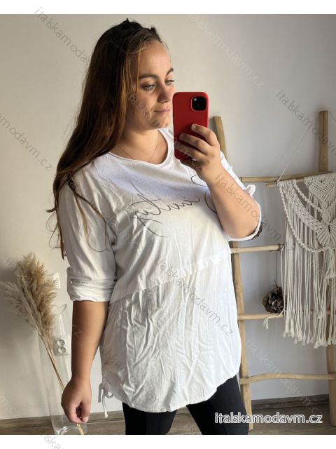 Tunika  3/4 rukáv dámská nadrozměr (2XL/3XL ONE SIZE) ITALSKá MóDA IM423BEAUTY/DU