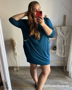 Šaty oversize 3/4 rukáv dámské nadrozměr (4XL/5XL ONE SIZE) ITALSKÁ MÓDA IM423IREWASH/DU