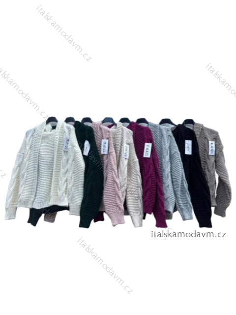 Cardigan pletený dlhý rukáv dámsky nadrozmer (XL/2XL ONE SIZE) TALIANSKA MÓDA IMD23638