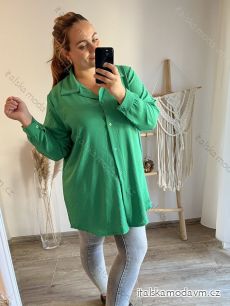 Košile dlouhý rukáv dámská nadrozměr (3XL/4XL ONE SIZE) ITALSKÁ MÓDA IMWQ233259