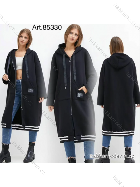 Mikina oversize prodloužená dlouhý rukáv dámský (S/M ONE SIZE) ITALSKÁ MÓDA IMPLI2385330
