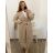 Kabát flaušový dlouhý rukáv dámský nadrozměr (3XL/4XL ONE SIZE) ITALSKÁ MÓDA IMWQ23BELLA/DR 3XL/4XL béžová