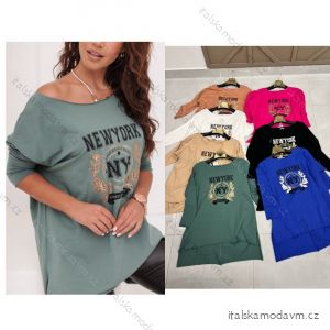 Tričko dlouhý rukáv dámské nadrozměr (2XL/3XL ONE SIZE) TURECKÁ MÓDA TMAA233970