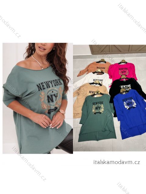 Tričko dlouhý rukáv dámské nadrozměr (2XL/3XL ONE SIZE) TURECKÁ MÓDA TMAA233970