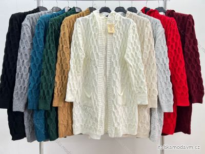 Cardigan dlouhý rukáv dámský nadrozměr (XL/2XLONE SIZE) ITALSKÁ MÓDA IM423728