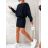 Šaty teplé volnočasové dlouhý rukáv dámské (S/M ONE SIZE) ITALSKÁ MÓDA IMD23767/DU béžová S/M