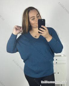 Svetr oversize dlouhý rukáv dámský nadrozměr (3XL/4XL/5XL ONE SIZE) ITALSKá MODA IM723KAILA