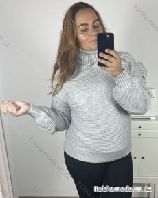 Svetr s rolákem dlouhý rukáv dámský (2XL/3XL ONE SIZE) ITALSKÁ MÓDA IM423JULIA