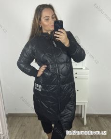 Bunda dlouhá s kapucí dámská nadrozměr (2XL/3XL ONE SIZE) ITALSKÁ MÓDA IM423WHITNEY/DUR