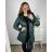 Bunda  s kapucí dámská nadrozměr (XL/2XL ONE SIZE) ITALSKÁ MÓDA IM423LOVES/DU XL/2XL smaragdová