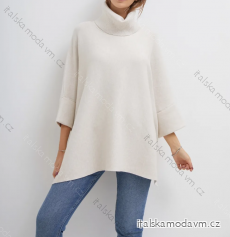 Sveter úpletový oversize s rolákom dlhý rukáv dámsky (S/M ONE SIZE) TALIANSKA MÓDA IMPMD239341F