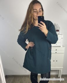 Šaty dlouhý rukáv dámské nadrozměr (3XL/4XL ONE SIZE) ITALSKÁ MÓDA IM423BASENTO