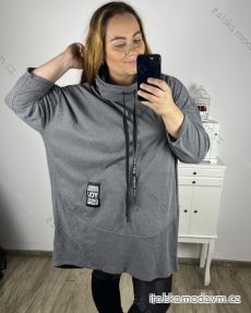 Šaty dlouhý rukáv dámské nadrozměr (4XL/5XL ONE SIZE) ITALSKÁ MÓDA IM423MAGRA