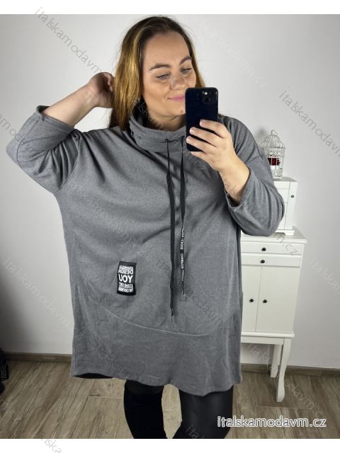 Šaty dlouhý rukáv dámské nadrozměr (4XL/5XL ONE SIZE) ITALSKÁ MÓDA IM423MAGRA