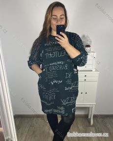 Šaty oversize teplé dlouhý rukáv dámské nadrozměr (3XL/4XL/5XL ONE SIZE) ITALSKÁ MÓDA IM423CATANA