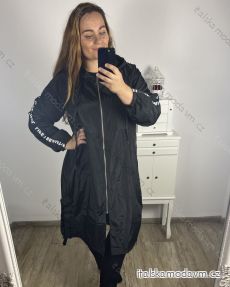 Bunda/kabát dlouhá s kapucí dámská nadrozměr (XL/2XL/3XL ONE SIZE) ITALSKÁ MÓDA IM423LIFES