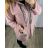 Kabátek s kapucí na zip dlouhý rukáv dámský nadrozměr (3XL/4XLONE SIZE) ITALSKÁ MODA IM423MENDDA