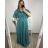Šaty dlouhé elegantní společenské krátký rukáv dámské nadrozměr (2XL/3XL ONE SIZE) ITALSKá MóDA IM423ISABELA