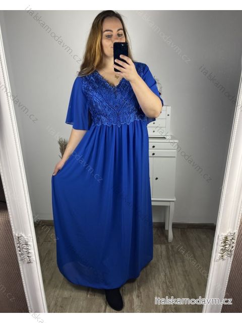 Šaty společenské elegantní dámské (L/XL ONE SIZE) ITALSKá MODA IMS23SANDRA/DR L/XL královská modrá