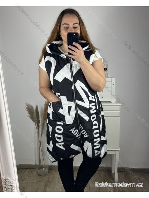 Vesta s kapucí bez rukávu dámské nadrozměr (3XL/4XL ONE SIZE) ITALSKá MóDA IM423DAINA/DU