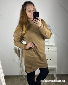 Šaty teplé dlouhý rukáv dámské nadrozměr (2XL/3XL/4XL ONE SIZE) ITALSKÁ MÓDA IM423750/DU