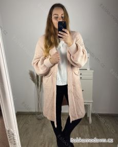 Cardigan dlouhý rukáv dámský nadrozměr (3XL/4XLONE SIZE) ITALSKÁ MÓDA IM423ETNA/DU