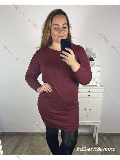 Šaty svetrové dlouhý rukáv dámské nadrozměr (XL/2XL/3XL ONE SIZE) ITALSKÁ MÓDA IM423ANTONIE