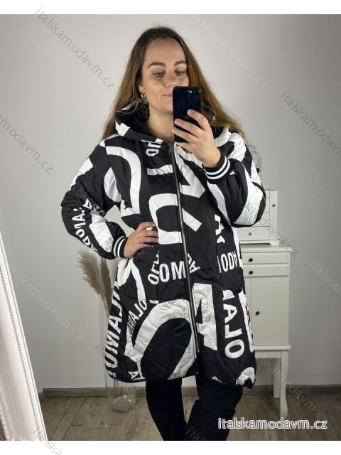 Bunda s kapucňou dámska nadrozmer (2XL/3XL ONE SIZE) TALIANSKA MÓDA IM423MOJLO