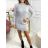 Šaty pletené dlouhý rukáv dámské (S/M/L ONE SIZE) ITALSKÁ MÓDA IMD22936/DR M/L Černá