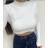 Croptop dlouhý rukáv dámský (S/M ONE SIZE) ITALSKÁ MÓDA IMPBB23Z5276 béžová S/M