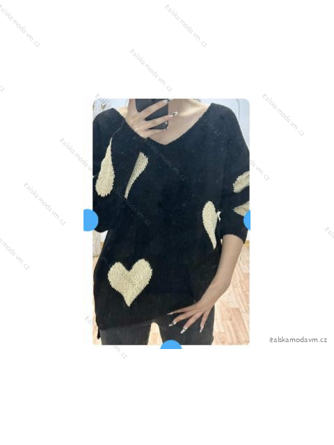Svetr pletený dlouhý rukáv dámský (S/M ONE SIZE) ITALSKÁ MÓDA IMWAE233964/DR S/M Černá
