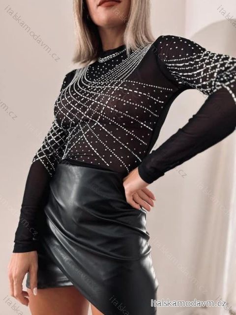 Body elegantní dlouhý rukáv dámské (S/M ONE SIZE) ITALSKá MóDA IMM23M2907