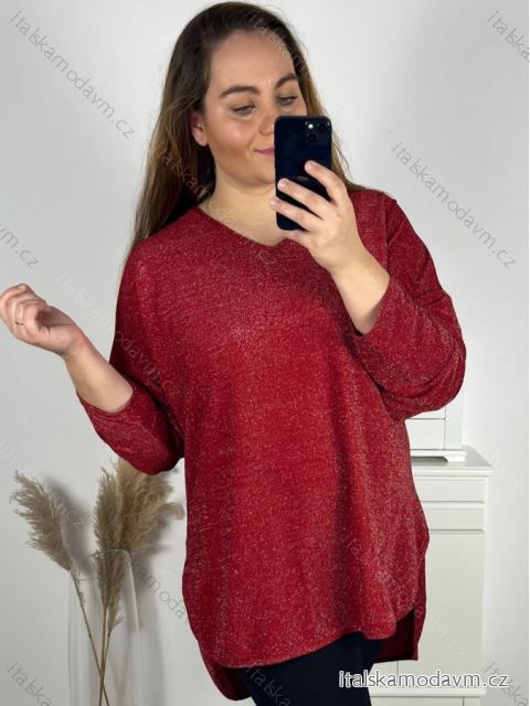 Tunika trblietavá dlhý rukáv dámska nadrozmer (3XL/4XL ONE SIZE) TALIANSKA MÓDA IMWQ23LEIL/DUR