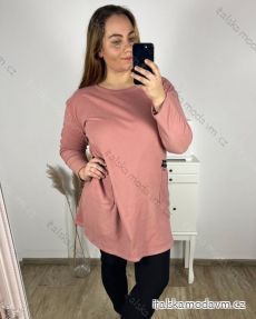 Šaty teplé dlouhý rukáv dámské nadrozměr (3XL/4XL/5XL ONE SIZE) ITALSKÁ MÓDA IM423XIMA/DR