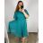 Šaty společenské elegantní šifonové krátký rukáv dámské nadrozměr (XL/2XL/3XL ONE SIZE) ITALSKÁ MÓDA IMM2380735/DUR Barva   královská modrá Velikost   XL/2XL