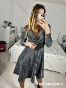 Šaty dlouhé společenské třpytivé dlouhý rukáv dámské (S/M ONE SIZE) ITALSKá MODA IM323CARINO