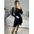 Šaty elegantní flitrové dlouhý rukáv dámské (S/M ONE SIZE) ITALSKá MóDA IMM23M4116/DU S/M zlatá
