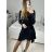 Šaty elegantní flitrové dlouhý rukáv dámské (S/M ONE SIZE) ITALSKá MóDA IMM23M4116/DU S/M zlatá