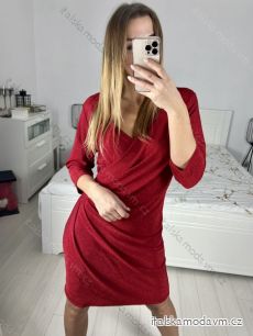 Šaty spoločenské trblietavé dlhý rukáv dámske (S/M ONE SIZE) TALIANSKA MODA IMM23M284A