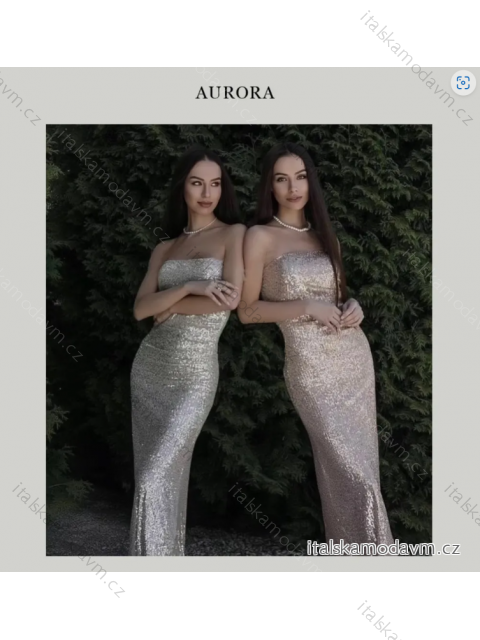 Šaty elegantní flitrové carmen bez rukávu dámské (S/M ONE SIZE) ITALSKÁ MÓDA IMPDY233SSH53859