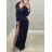 Šaty dlouhé společenské flitrové dlouhý rukáv dámské (S/M ONE SIZE) ITALSKÁ MÓDA IMWGS234294/DUR zlatá S/M