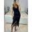 Šaty dlouhé společenské flitrové na ramínka dámské (S/M ONE SIZE) ITALSKá MODA IM323140/DU S/M stříbrná