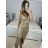 Šaty dlouhé společenské flitrové na ramínka dámské (S/M ONE SIZE) ITALSKá MODA IM323140/DU S/M stříbrná