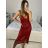 Šaty dlouhé společenské flitrové na ramínka dámské (S/M ONE SIZE) ITALSKá MODA IM323140/DU S/M stříbrná
