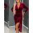 Šaty sametové elegantní dlouhý rukáv dámské (S/M ONE SIZE) ITALSKÁ MÓDA IMD23861/DU Černá S/M