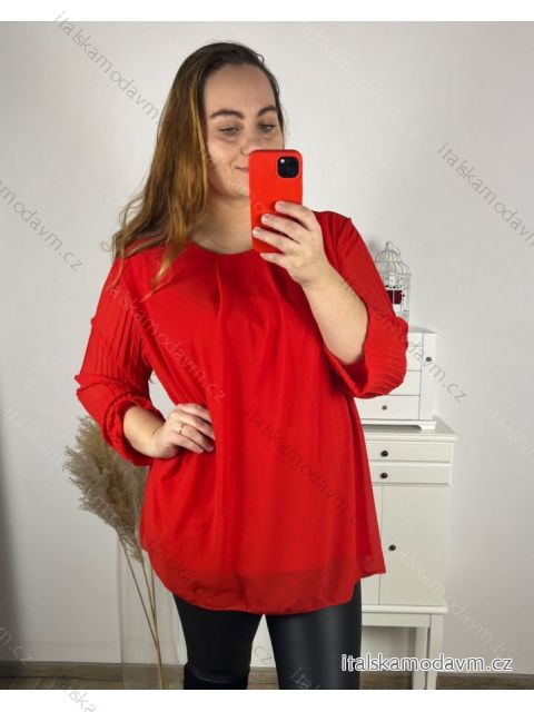 Blúzka dlhý rukáv dámska nadrozmer (3XL/4XL ONE SIZE) TALIANSKA MÓDA IMWQ233863/DUR