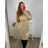 Šaty společenské flitrové dlouhý rukáv dámské nadrozměr  (3XL/4XL ONE SIZE) ITALSKÁ MÓDA IMWQ23170/DUR Černá 3XL/4XL