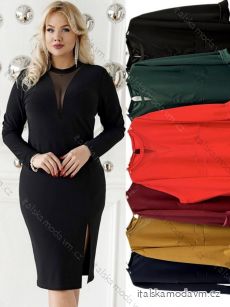 Šaty elegantní dlouhý rukáv dámské nadrozměr (2XL/3XL ONE SIZE) ITALSKÁ MÓDA IMWT234662